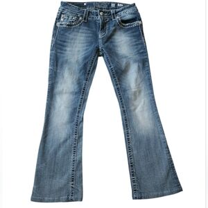 Miss Me Signature Boot Low Rise Embellished Mcbling Jeans Sz 28